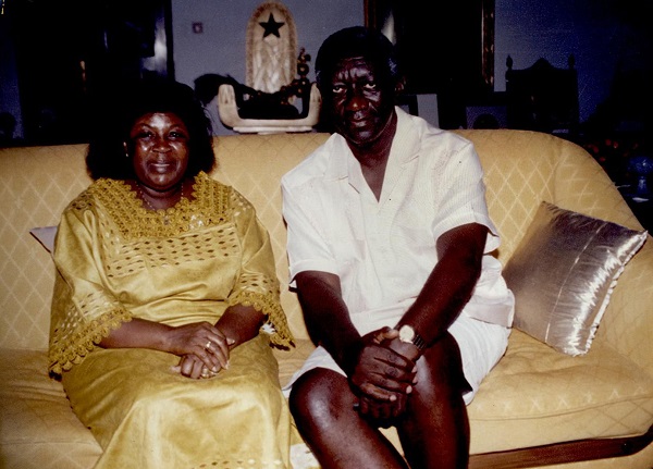 Former President John Agyekum Kufuor and wife Theresa, taking it easy in their living room