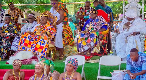 Togbe Sri sits in state with the chiefs of Anlo