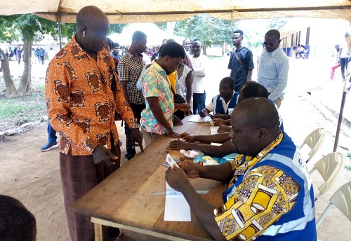 Voters at Sunyani