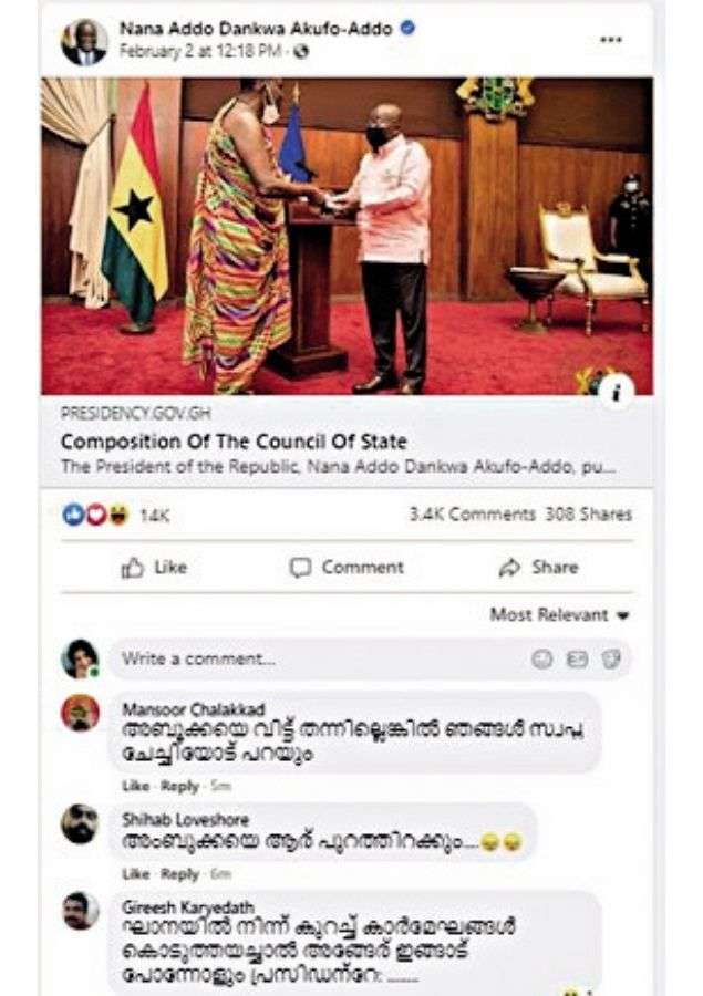 80730160 Why Indians Flooded President Akufo Addo's Facebook Page Revealed and Sparks Another controversy 