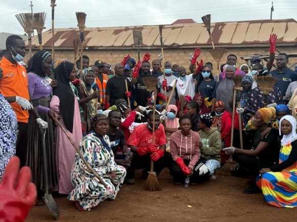 GCB staff lead cleanup exercise at Salaga Market