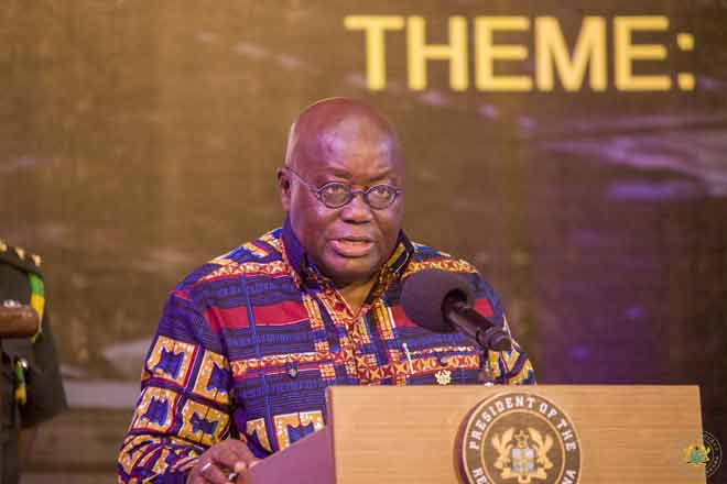 President Akufo-Addo delivering his speech at the AODC