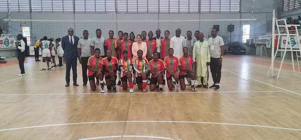 Players and officials of the victorious Black Spikers after their triumph in Abidhjan