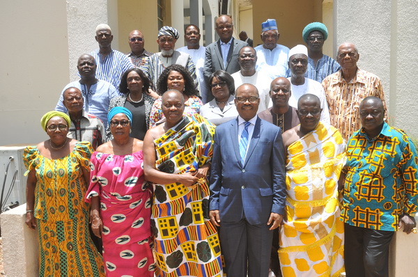 Dr Ernest Kwamena Addison (3rd right) with members of the Council of State after the meeting.