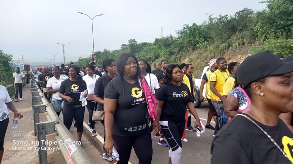 Some members of the GCB Bank during the walk 