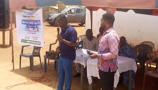 The Director of the KSam Essilfie Medical Foundation, Mr Stephen Quansah, giving an address during the health screening exercise The Director of the KSam Essilfie Medical Foundation, Mr Stephen Quansah, giving an address during the health screening exercise