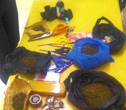 Some of the items that were retrieved from Toufik Adams