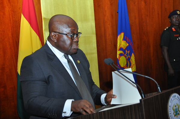 President Akufo-Addo swearing in the judges