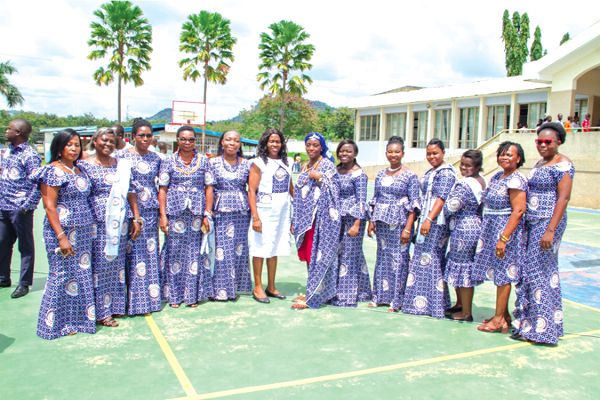 Some ladies in the KTU corporate cloth after the unveiling ceremony