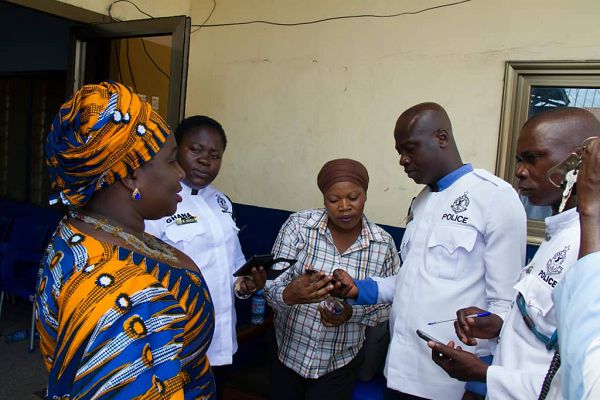 Some of the participants being taken through on how to use the GhanaPost GPS App