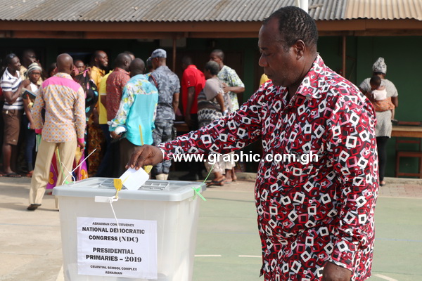 A delegate cast his vote at Ashaiman A delegate cast his vote at Ashaiman
