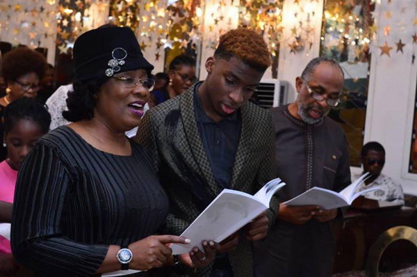 Mrs Seinye Lulu-Briggs (left) at a first anniversary memorial service she held for her late husband