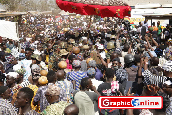 A section of the milling crowd that witnessed the coronation A section of the milling crowd that witnessed the coronation