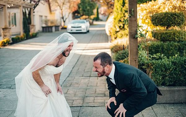 This is the moment David turned around to see his best friend Timmy instead of his new wife This is the moment David turned around to see his best friend Timmy instead of his new wife