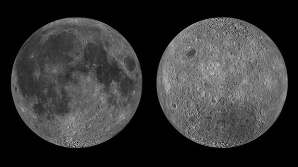 The near side (L) and far side (R) of the Moon have some key differences The near side (L) and far side (R) of the Moon have some key differences