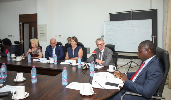 Mr Charles Owiredu, Deputy Minister for Foreign Affairs and Regional Integration at head of table, with officials of the Foreign Ministry and members of the delegation