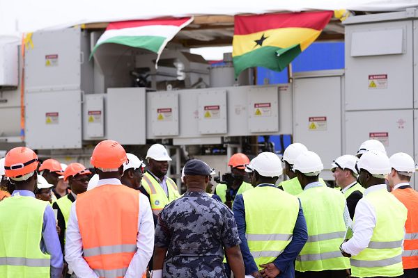 Officials from Ministry of Trade and Industry and Hungarian officials inspecting it in Tema