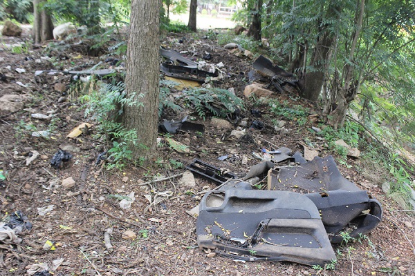  Vehicle parts scattered at an  accident scene at Asitey junction 