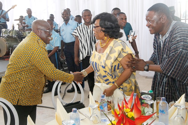 President Nana Addo Dankwa Akufo-Addo exchanging pleasantries with some Senior Citizens at the luncheon in Accra