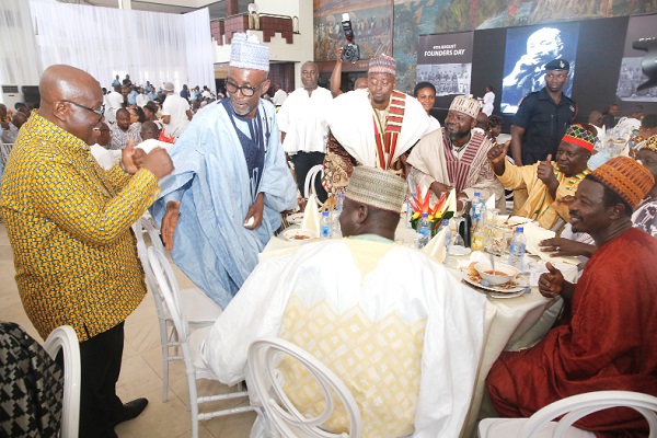  President Nana Addo Dankwa Akufo-Addo engages some Senior Citizens at the luncheon in Accra