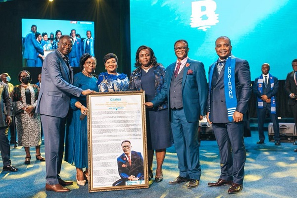 A citation presentation to Rev Anchebah (2nd from right) A citation presentation to Rev Anchebah (2nd from right)