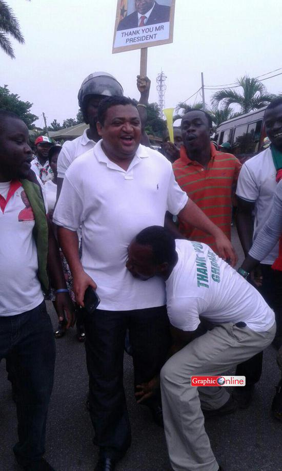 Joseph Yammin, former Deputy Ashanti Regional Minister arrives at the gathering venue