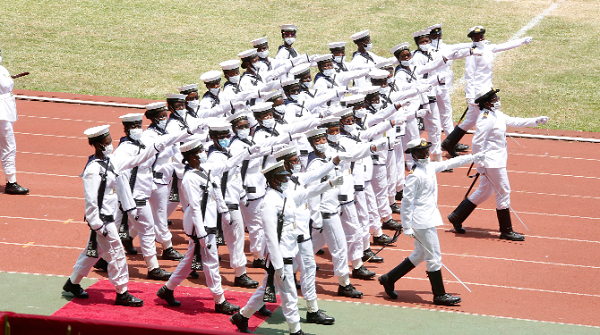 A detachment from the Ghana Navy marching at the parade. Pictures: SAMUEL TEI ADANO A detachment from the Ghana Navy marching at the parade. Pictures: SAMUEL TEI ADANO