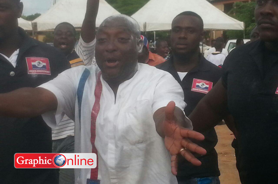 Buaben Yaw Buaben Asamoah celebrates victory at Adentan