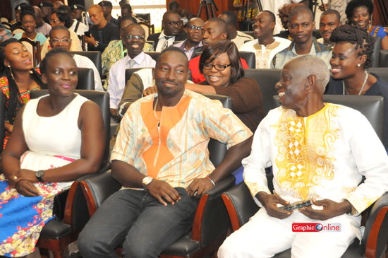 DSC 4172 Dr Afari Gyan and the health workers at the awards ceremony. Picture by Ebow Hanson