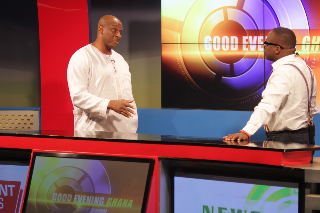 Mr  Herbert Mensah with Paul Adom Otchere on the Good Evening Ghana Show 