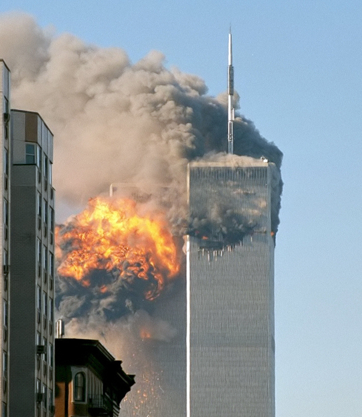 North face south tower after plane strike 9 11 North face south tower after plane strike 9 11