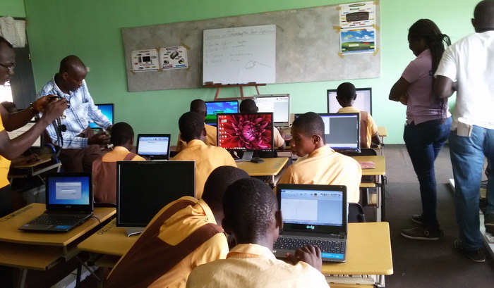 Pupils of the Cape Coast School for the Deaf in an ICT class