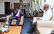 Francis Asenso-Boakye (left), Minister of Works and Housing, in the interview with Vincent Amenuveve, Daily Graphic reporter