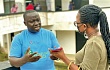 Dr Collins Badu Agyemang (left), National President, Ghana Psychological Association, speaking to Augustina Tawiah, Staff Writer, Daily Graphic. Picture: Maxwell Ocloo