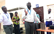 Prof. Seth Kofi Debrah, Director of the Nuclear Power Institute of the Ghana Atomic Energy Commission, addressing the journalists during the tour of the commission