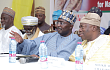Vice-President Dr Mahamudu Bawumia (2nd from right) interacting with Naa Alhassan Andani (right), a member of the Governing Board of the National Muslim Conference in Accra. With them is Sheikh Osman Nuhu Sharubutu (2nd from left), National Chief Imam. Picture: Samuel Tei Adano