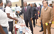 Samuel Abu Jinapor (arrowed), Minister of Lands and Natural Resources, with Richard Razaarly (right), EU Ambassador to Ghana, at an exhibition stand at the Orange Cocoa Day 2022. Picture: EBOW HANSON