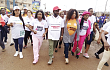Dr Beatrice Wiafe-Addai (2nd from left), President of BreastCare International, and some dignitaries in a health walk to create awareness of breast cancer