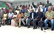 The high powered delegation and  feuding parties after the meeting. They include Johnson Aseidu Nketia (seated 3rd from right), General Secretary  of the party, and Samuel Ofosu Ampofo (middle), National Chairman  
