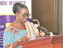 Faustina Acheampong, Head Department of Gender, addressing the event in Accra. Picture: ELVIS NII NOI DOWUONA