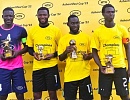 Some winners displaying their trophies