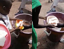 The school children being served the dish