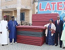 Dr Yakubu Diomande (2nd from right), Export Manager of Latex Foam, and some Board Members of the Sharubutu Salibu Salam Islamic Institute after the presentation