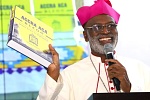 Most Reverend Charles Palmer-Buckle, Metropolitan Archbishop of Cape Coast, at the launch of the book on Accra Accademy, where he called for a review of the Free SHS