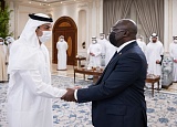 Vice President Dr. Mahamudu Bawumia and new UAE leader, Sheikh Mohammed bin Zayed Al Nahyan, during the meeting in Abu Dhabi 