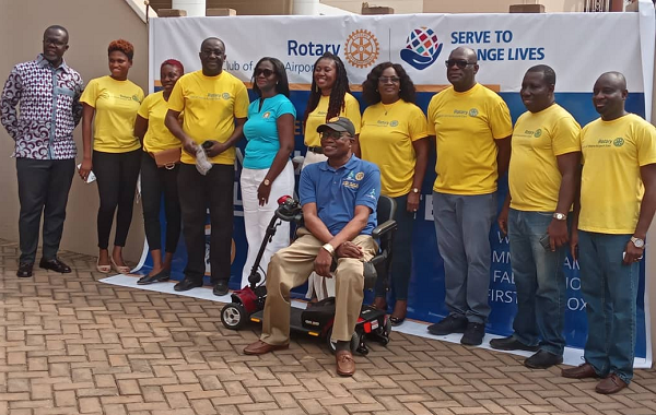 Members of the Rotary Club of Accra-Airport East in a group photo after their donation to the Golden Chapter Foundation Members of the Rotary Club of Accra-Airport East in a group photo after their donation to the Golden Chapter Foundation