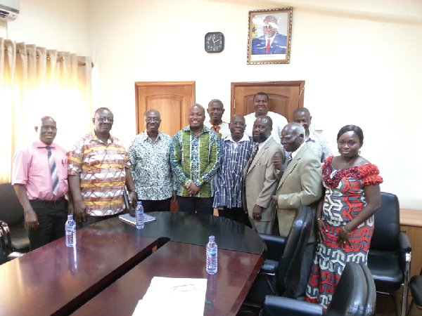 Mr  Samuel Okudzeto Ablakwa (middle) with members of the committee