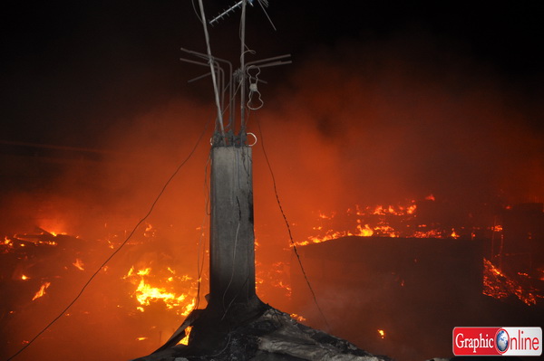 Parts of the burnt community. Photo by Nii Martey Botwe/Graphic