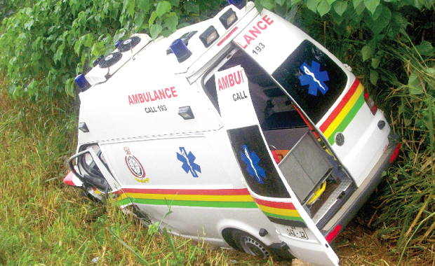 The ambulance after the accident