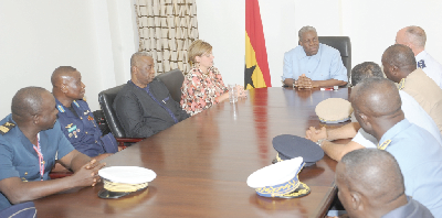 The Vice-President with the Air Force Chiefs.